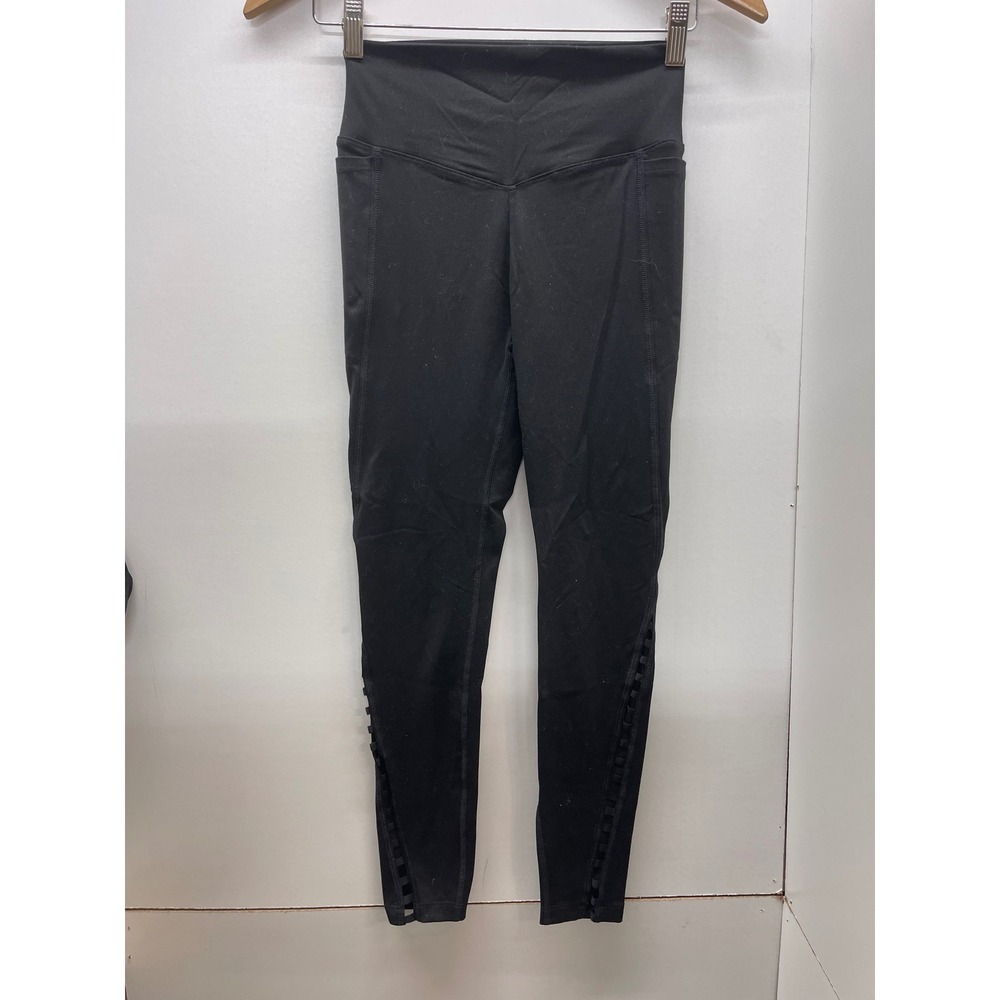 Pink Victorias Secret Ultimate High Waist Leggings Black Cutout Side Pocket XS